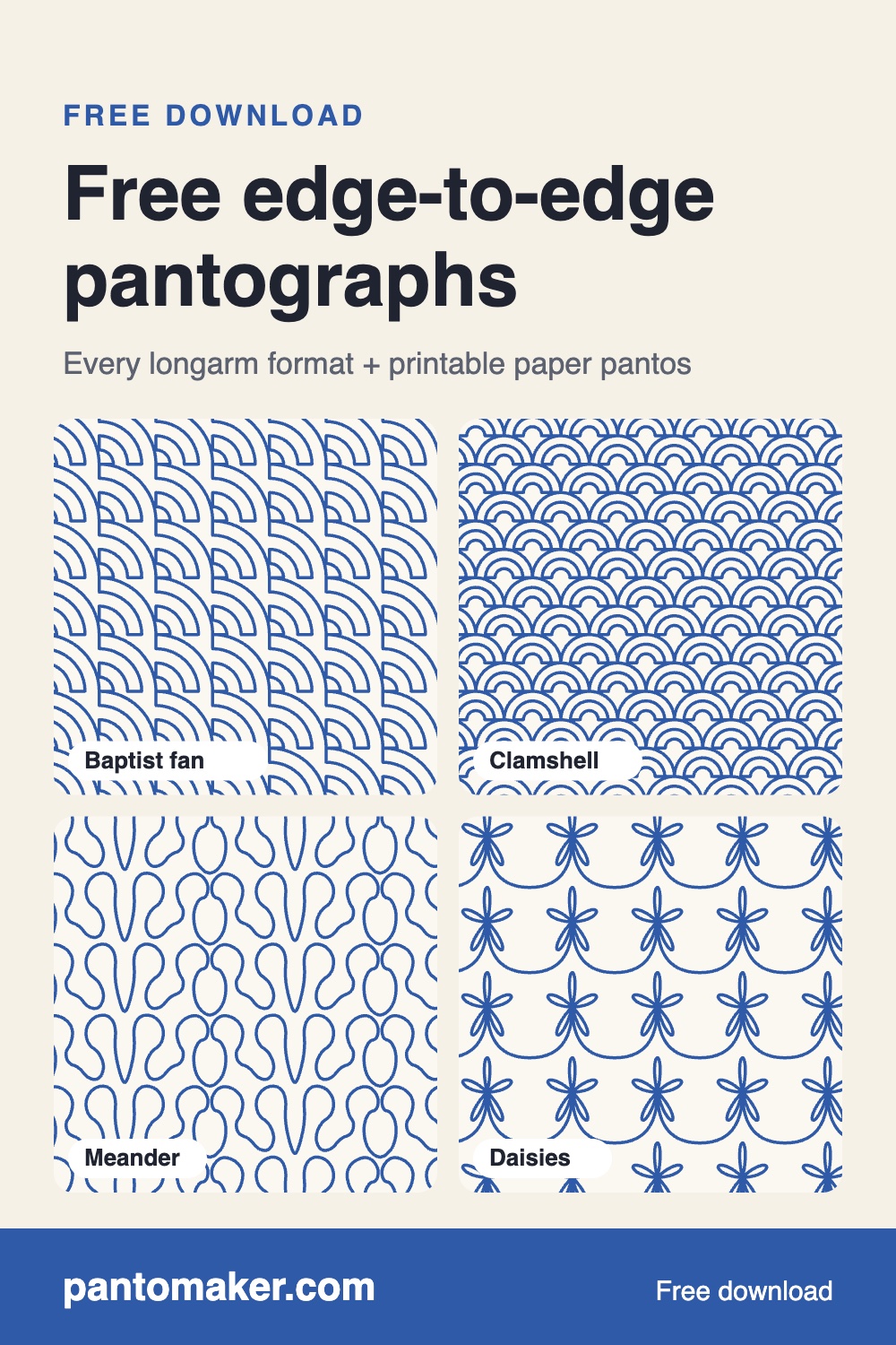 Free pantographs for longarm quilting — PantoMaker guide